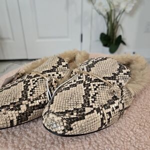 a new day Snake Print Fur Lined Mules